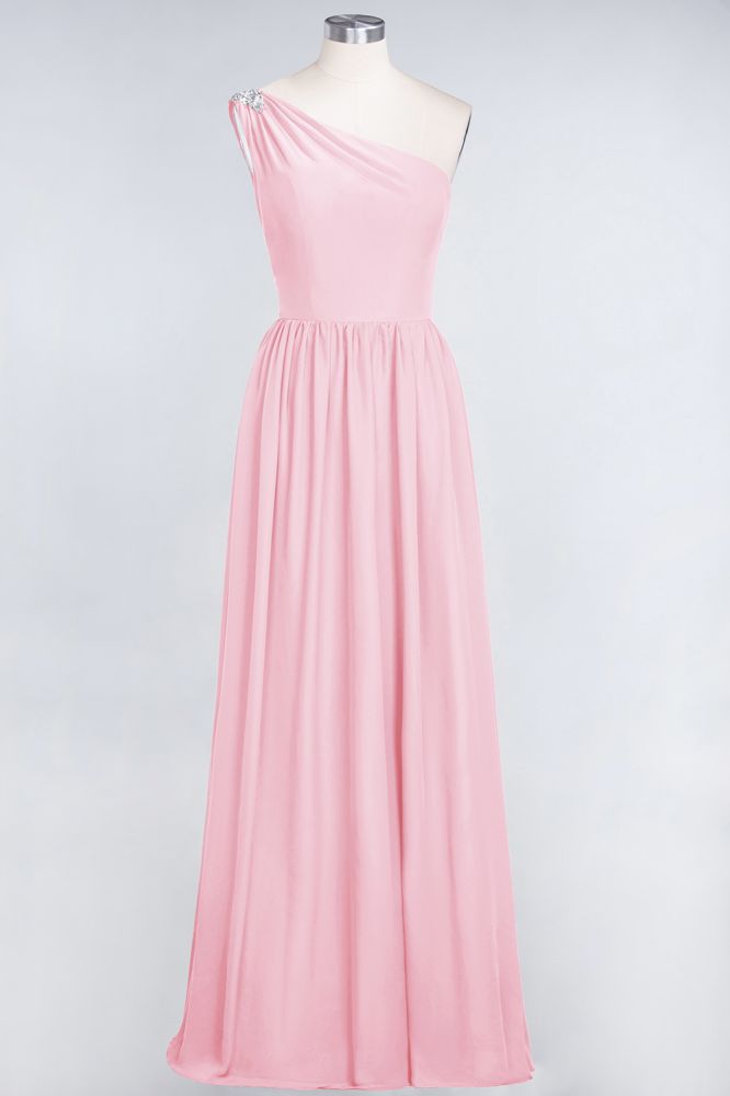 MISSHOW offers A-Line One-Shoulder Beadings Sleeveless Ruffles Bridesmaid Dress Floor Length Maid of Honor Dress at a good price from Misshow