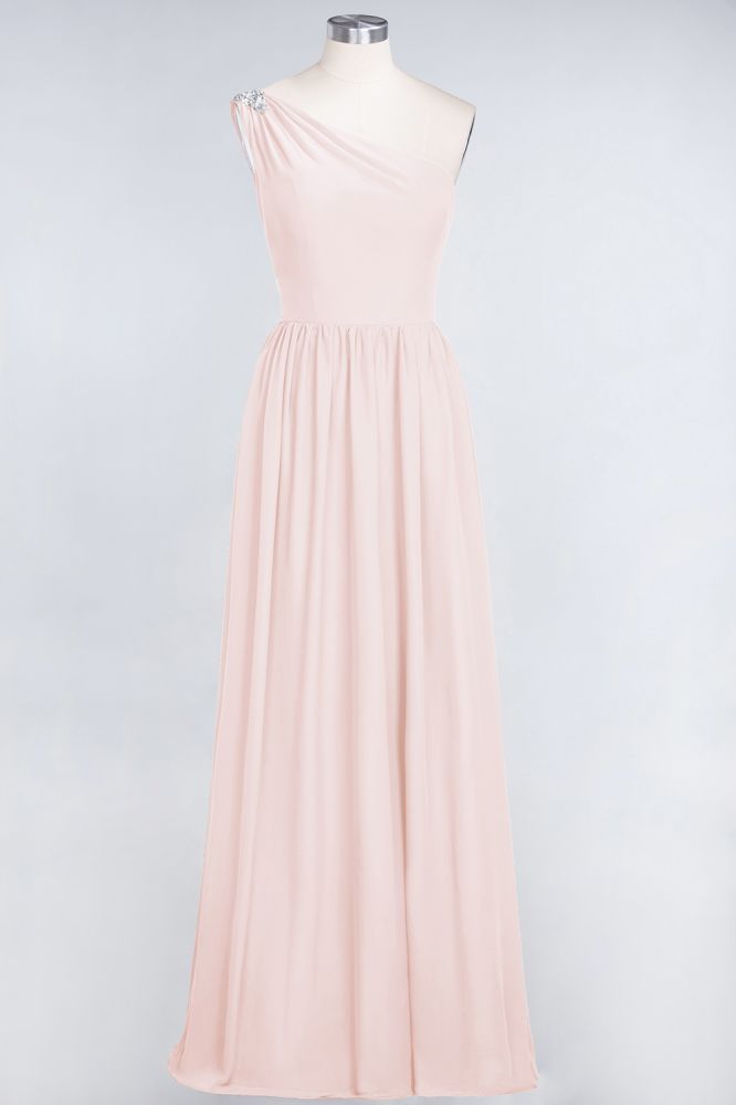 MISSHOW offers A-Line One-Shoulder Beadings Sleeveless Ruffles Bridesmaid Dress Floor Length Maid of Honor Dress at a good price from Misshow
