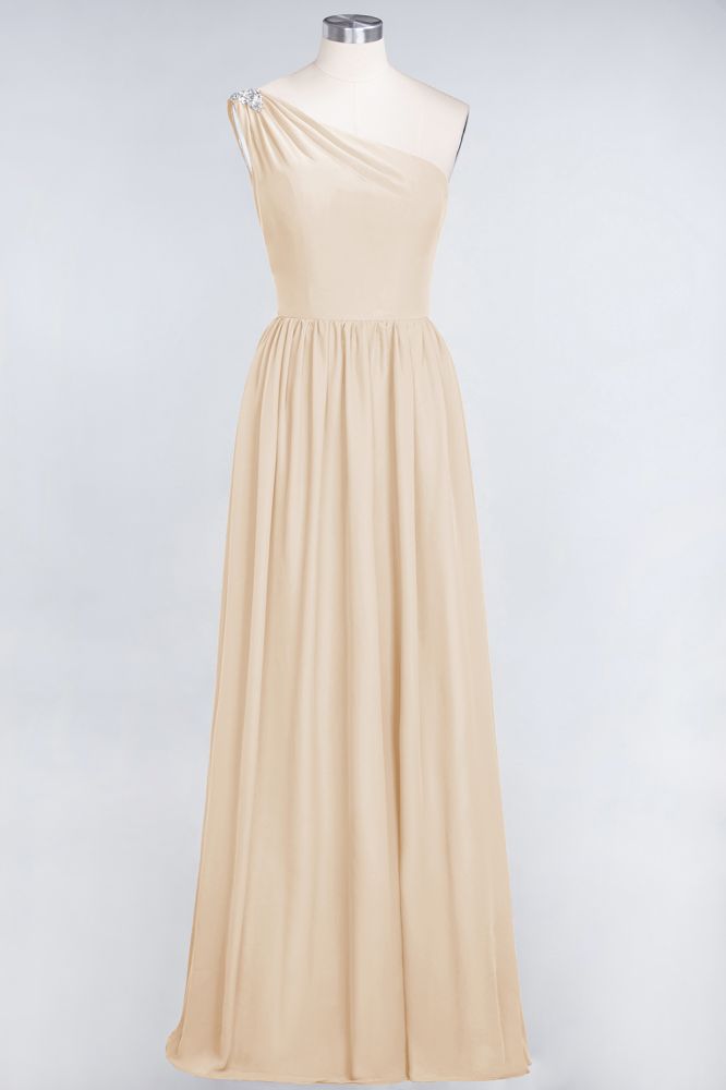 MISSHOW offers A-Line One-Shoulder Beadings Sleeveless Ruffles Bridesmaid Dress Floor Length Maid of Honor Dress at a good price from Misshow