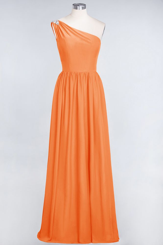 MISSHOW offers A-Line One-Shoulder Beadings Sleeveless Ruffles Bridesmaid Dress Floor Length Maid of Honor Dress at a good price from Misshow