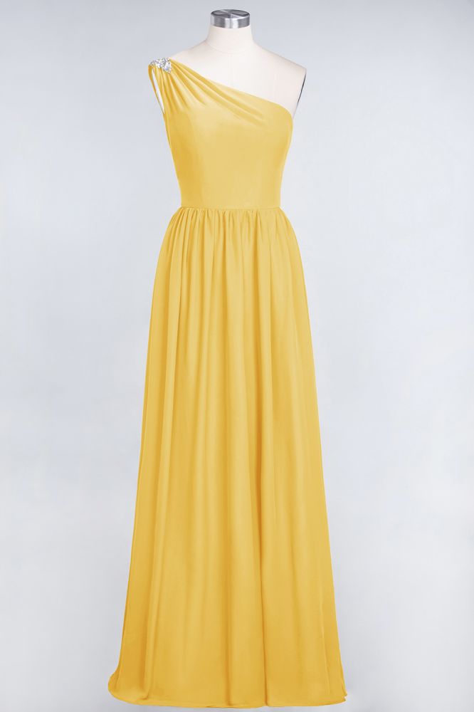 MISSHOW offers A-Line One-Shoulder Beadings Sleeveless Ruffles Bridesmaid Dress Floor Length Maid of Honor Dress at a good price from Misshow