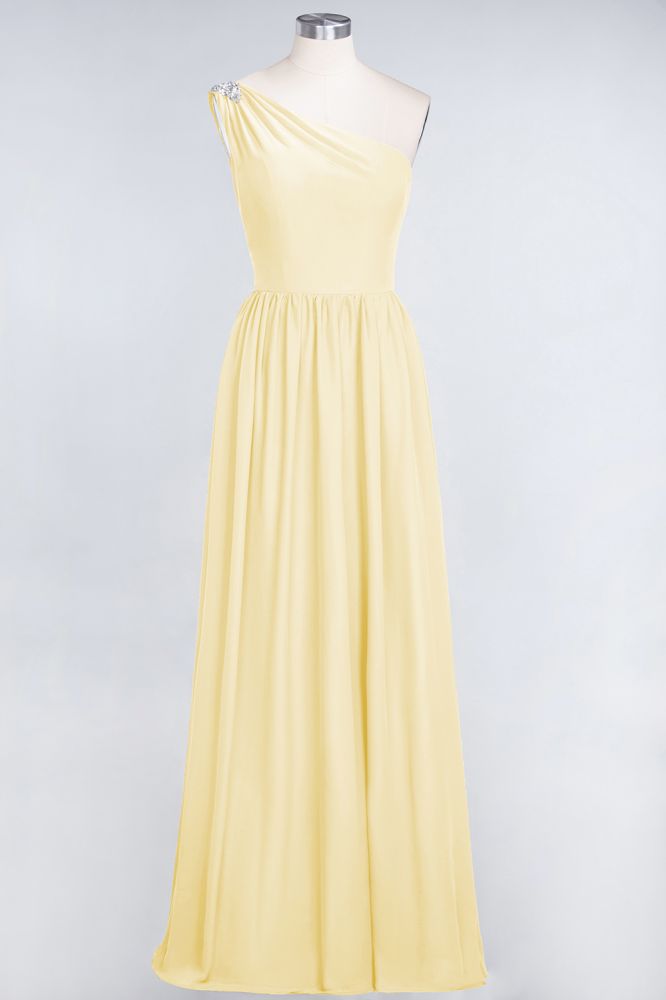 MISSHOW offers A-Line One-Shoulder Beadings Sleeveless Ruffles Bridesmaid Dress Floor Length Maid of Honor Dress at a good price from Misshow