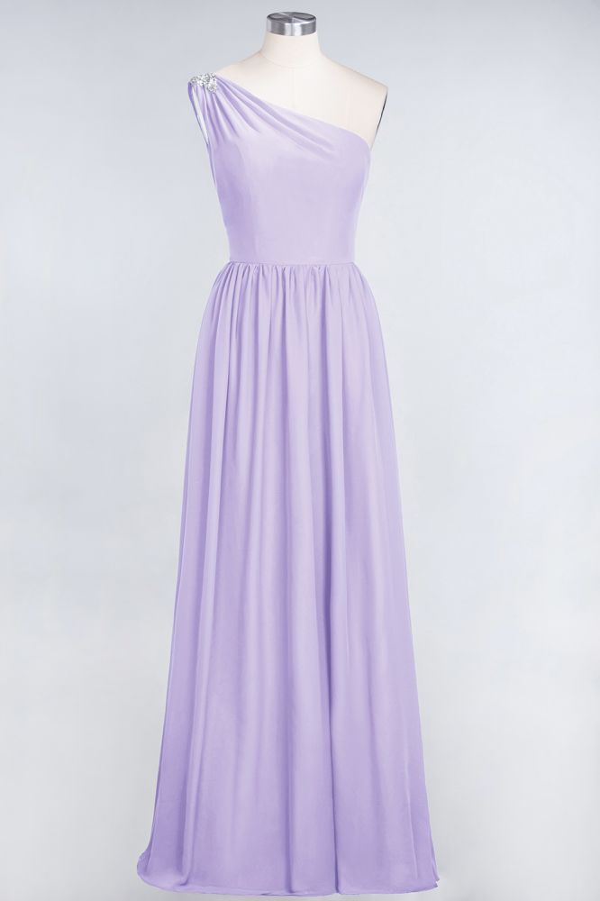 MISSHOW offers A-Line One-Shoulder Beadings Sleeveless Ruffles Bridesmaid Dress Floor Length Maid of Honor Dress at a good price from Misshow