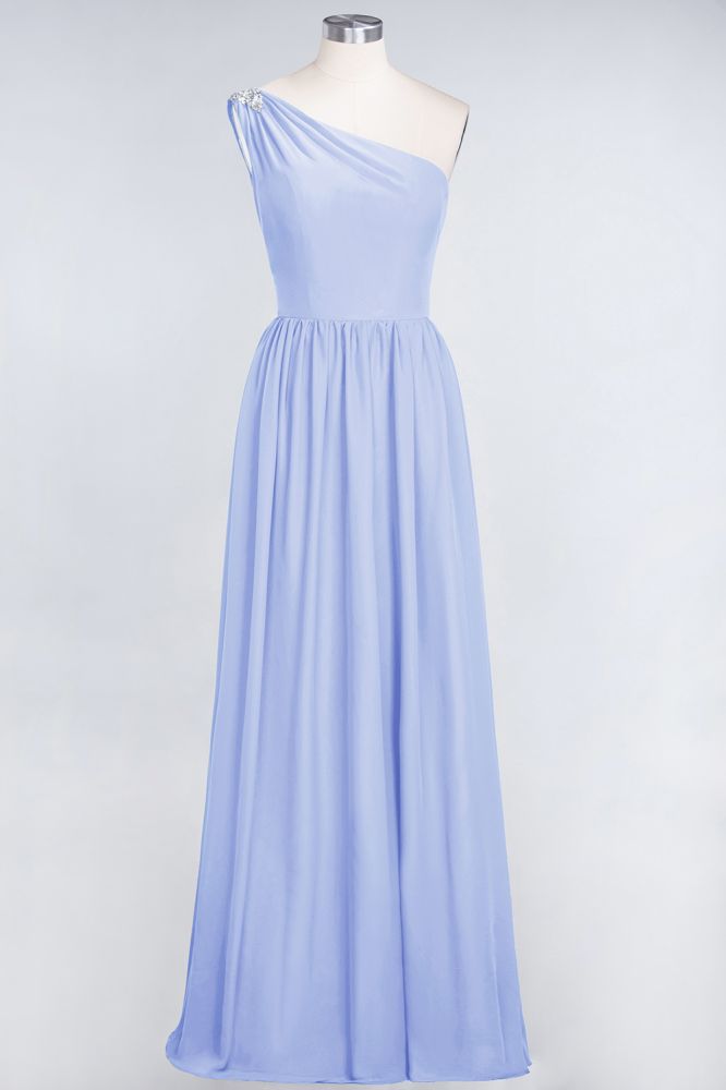 MISSHOW offers A-Line One-Shoulder Beadings Sleeveless Ruffles Bridesmaid Dress Floor Length Maid of Honor Dress at a good price from Misshow