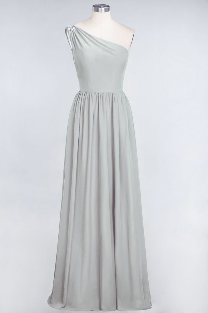 MISSHOW offers A-Line One-Shoulder Beadings Sleeveless Ruffles Bridesmaid Dress Floor Length Maid of Honor Dress at a good price from Misshow