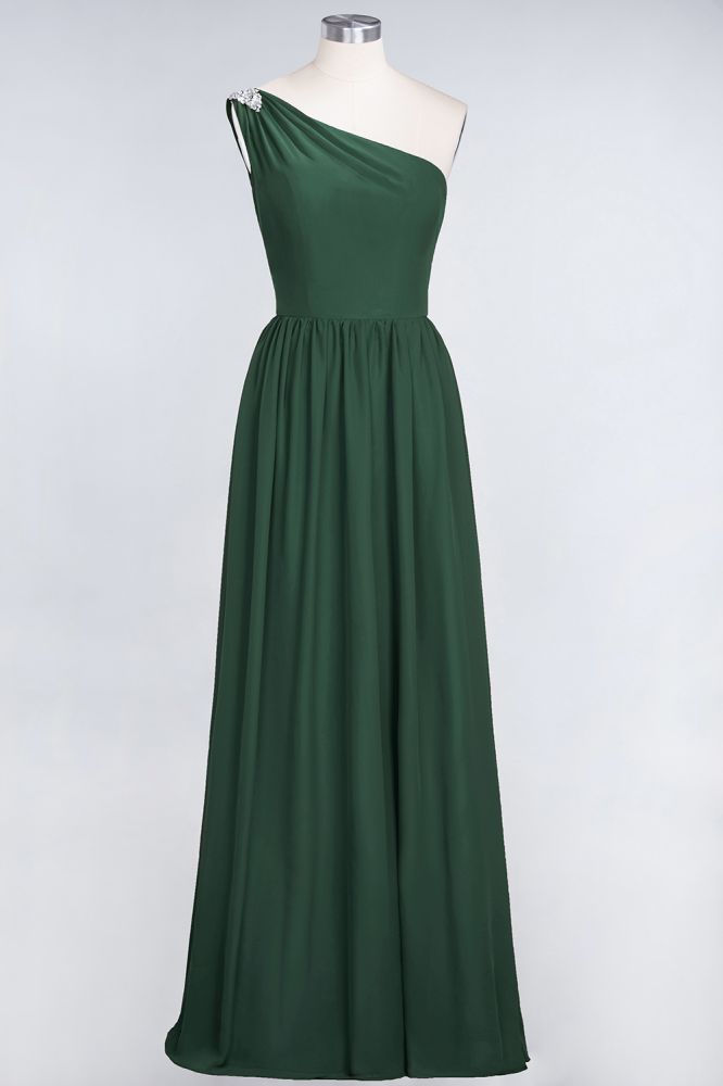 MISSHOW offers A-Line One-Shoulder Beadings Sleeveless Ruffles Bridesmaid Dress Floor Length Maid of Honor Dress at a good price from Misshow