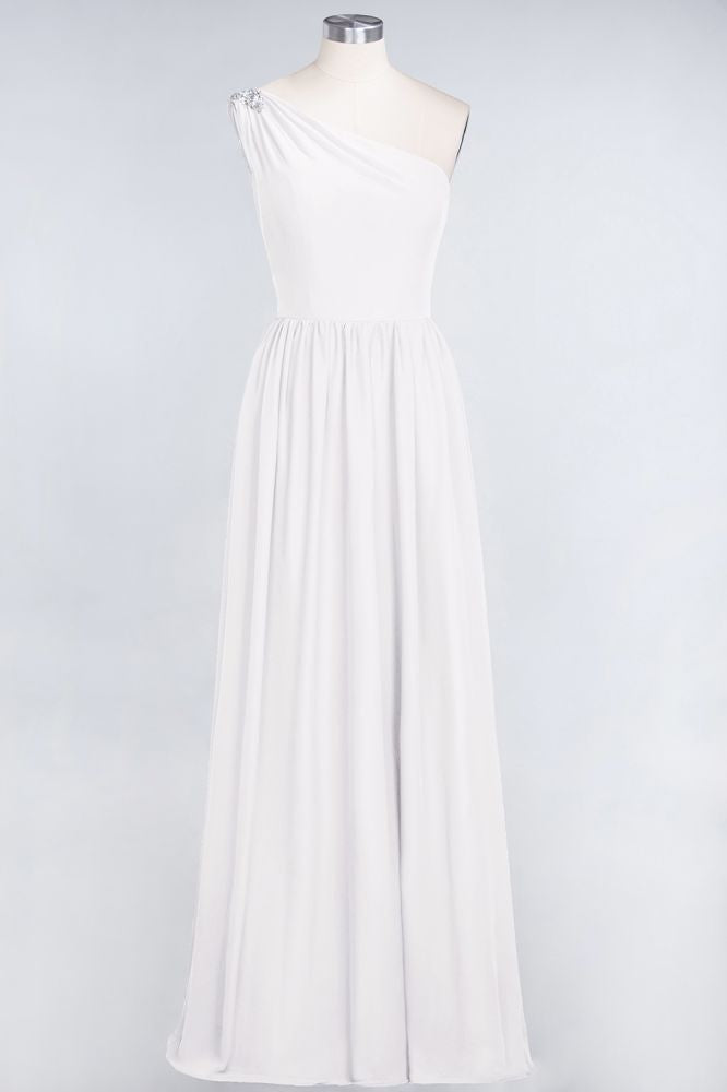 MISSHOW offers A-Line One-Shoulder Beadings Sleeveless Ruffles Bridesmaid Dress Floor Length Maid of Honor Dress at a good price from Misshow