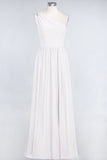 MISSHOW offers A-Line One-Shoulder Beadings Sleeveless Ruffles Bridesmaid Dress Floor Length Maid of Honor Dress at a good price from Misshow
