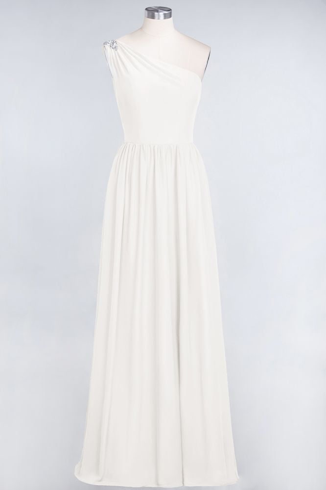 MISSHOW offers A-Line One-Shoulder Beadings Sleeveless Ruffles Bridesmaid Dress Floor Length Maid of Honor Dress at a good price from Misshow