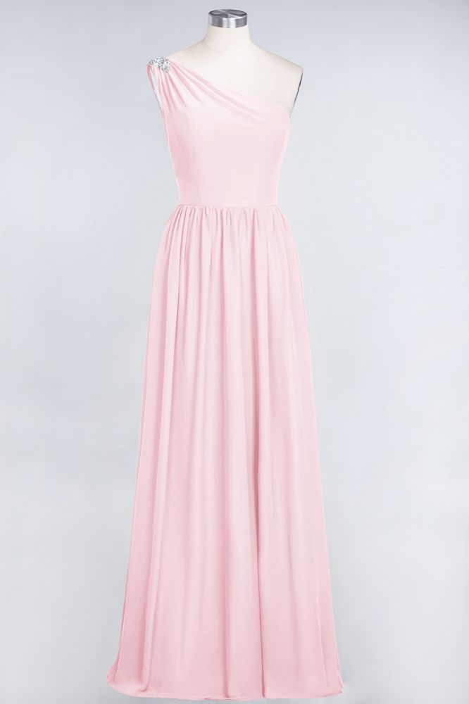 MISSHOW offers A-Line One-Shoulder Beadings Sleeveless Ruffles Bridesmaid Dress Floor Length Maid of Honor Dress at a good price from Misshow