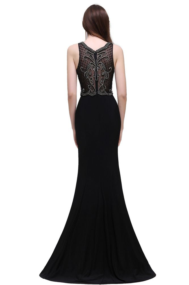 MISSHOW offers gorgeous Black Straps,Scalloped-Edge party dresses with delicately handmade Beading,Crystal,Split Front in size 0-26W. Shop Floor-length prom dresses at affordable prices.