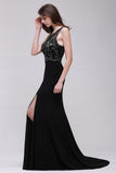 MISSHOW offers gorgeous Black Straps,Scalloped-Edge party dresses with delicately handmade Beading,Crystal,Split Front in size 0-26W. Shop Floor-length prom dresses at affordable prices.