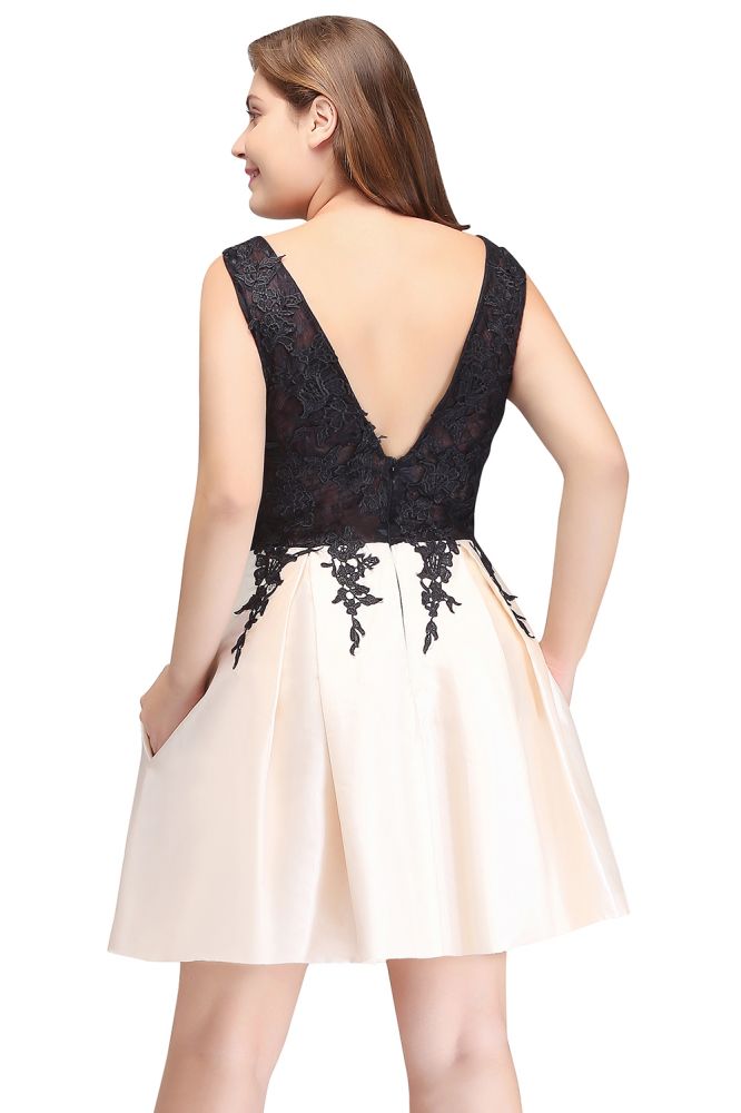MISSHOW offers gorgeous Black Jewel party dresses with delicately handmade Lace in size 0-26W. Shop Mini prom dresses at affordable prices.