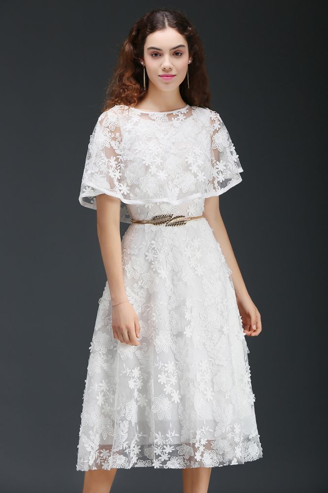 MISSHOW offers gorgeous Ivory Jewel party dresses with delicately handmade Lace in size 0-26W. Shop Mini prom dresses at affordable prices.