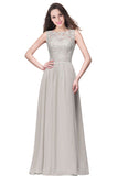 MISSHOW offers A-line Sleeveless Crew Floor-length Lace Top Chiffon Prom Dresses at a cheap price from Watermelon,Red,Burgundy,Regency,Lilac,Dark Navy,Black,Silver,Mint Green, 30D Chiffon,Lace to A-line Floor-length hem. Stunning yet affordable Sleeveless Prom Dresses,Evening Dresses.