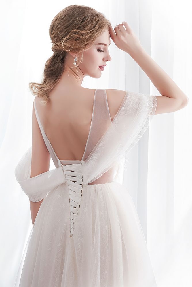 MISSHOW offers NANCY, A-line Sleeveless Floor Length Lace Ivory Wedding Dress at a good price from Ivory,Tulle to A-line Floor-length them. Stunning yet affordable Sleeveless .
