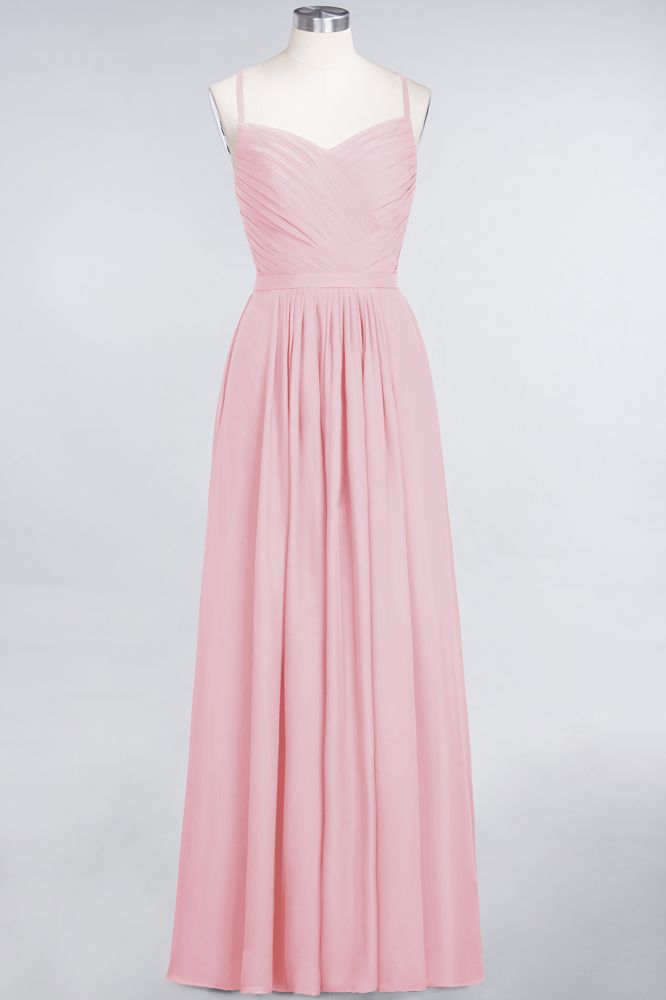 MISSHOW offers A-Line Spaghetti-Straps Sweetheart Sleeveless Bridesmaid Dress Ruffles Chiffon Evening Maxi Gown at a good price from 100D Chiffon to A-line Floor-length them. Lightweight yet affordable home,beach,swimming useBridesmaid Dresses.