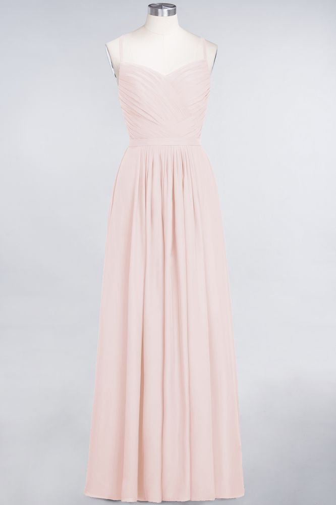 MISSHOW offers A-Line Spaghetti-Straps Sweetheart Sleeveless Bridesmaid Dress Ruffles Chiffon Evening Maxi Gown at a good price from 100D Chiffon to A-line Floor-length them. Lightweight yet affordable home,beach,swimming useBridesmaid Dresses.