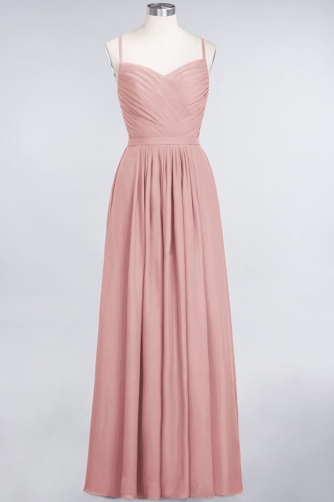 MISSHOW offers A-Line Spaghetti-Straps Sweetheart Sleeveless Bridesmaid Dress Ruffles Chiffon Evening Maxi Gown at a good price from 100D Chiffon to A-line Floor-length them. Lightweight yet affordable home,beach,swimming useBridesmaid Dresses.
