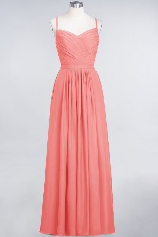 MISSHOW offers A-Line Spaghetti-Straps Sweetheart Sleeveless Bridesmaid Dress Ruffles Chiffon Evening Maxi Gown at a good price from 100D Chiffon to A-line Floor-length them. Lightweight yet affordable home,beach,swimming useBridesmaid Dresses.
