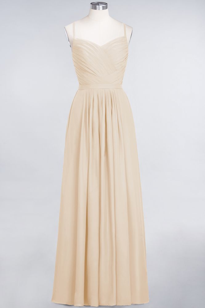 MISSHOW offers A-Line Spaghetti-Straps Sweetheart Sleeveless Bridesmaid Dress Ruffles Chiffon Evening Maxi Gown at a good price from 100D Chiffon to A-line Floor-length them. Lightweight yet affordable home,beach,swimming useBridesmaid Dresses.