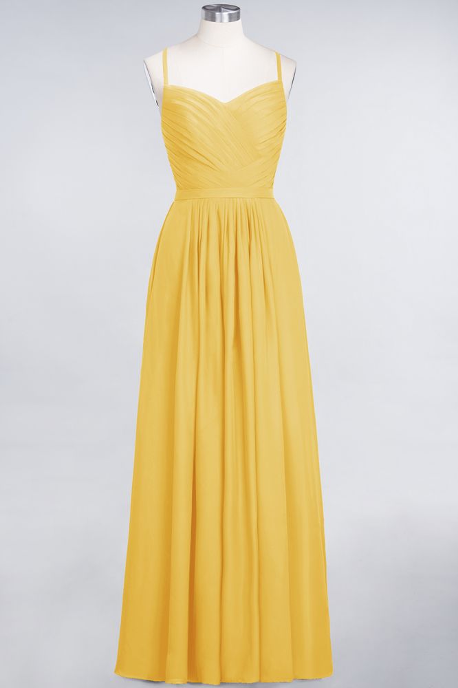 MISSHOW offers A-Line Spaghetti-Straps Sweetheart Sleeveless Bridesmaid Dress Ruffles Chiffon Evening Maxi Gown at a good price from 100D Chiffon to A-line Floor-length them. Lightweight yet affordable home,beach,swimming useBridesmaid Dresses.