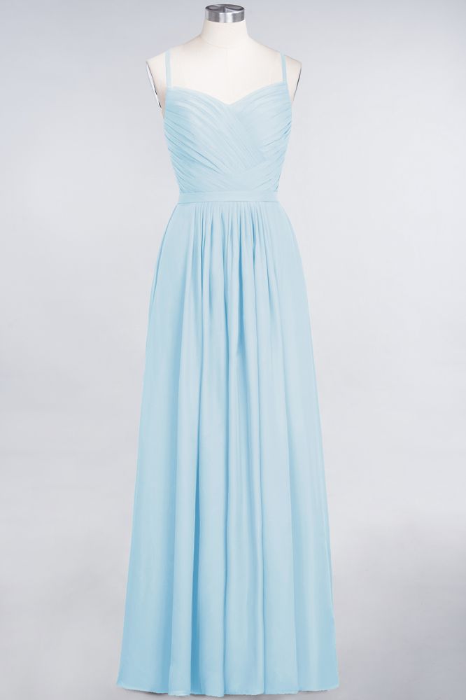 MISSHOW offers A-Line Spaghetti-Straps Sweetheart Sleeveless Bridesmaid Dress Ruffles Chiffon Evening Maxi Gown at a good price from 100D Chiffon to A-line Floor-length them. Lightweight yet affordable home,beach,swimming useBridesmaid Dresses.
