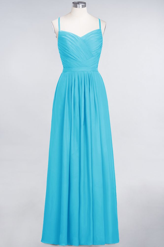 MISSHOW offers A-Line Spaghetti-Straps Sweetheart Sleeveless Bridesmaid Dress Ruffles Chiffon Evening Maxi Gown at a good price from 100D Chiffon to A-line Floor-length them. Lightweight yet affordable home,beach,swimming useBridesmaid Dresses.