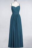 MISSHOW offers A-Line Spaghetti-Straps Sweetheart Sleeveless Bridesmaid Dress Ruffles Chiffon Evening Maxi Gown at a good price from 100D Chiffon to A-line Floor-length them. Lightweight yet affordable home,beach,swimming useBridesmaid Dresses.