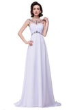 A-line Sweetheart Crystal Chiffon Evening Dress