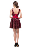 MISSHOW offers A-line Sweetheart sequins  Prom Dress at a cheap price from Burgundy, Sequined to A-line Mini hem. Stunning yet affordable Sleeveless Prom Dresses,Homecoming Dresses.