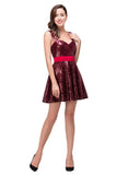 MISSHOW offers A-line Sweetheart sequins  Prom Dress at a cheap price from Burgundy, Sequined to A-line Mini hem. Stunning yet affordable Sleeveless Prom Dresses,Homecoming Dresses.