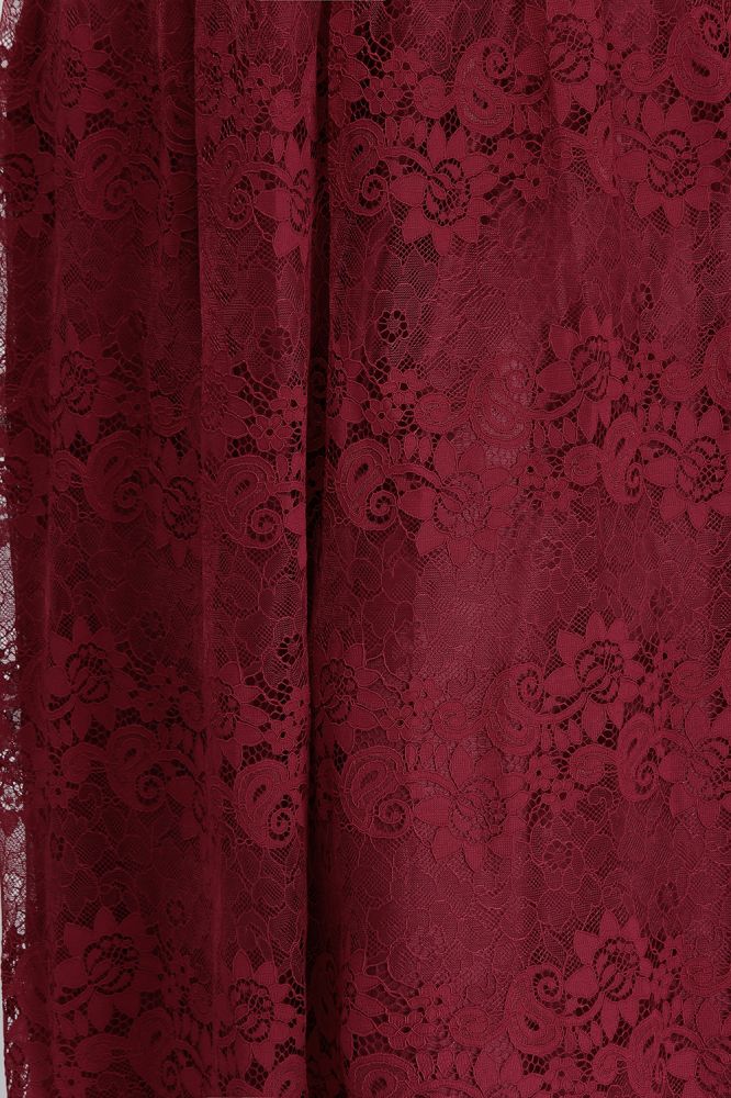 MISSHOW offers gorgeous Burgundy V-neck party dresses with delicately handmade Lace in size 0-26W. Shop Floor-length prom dresses at affordable prices.