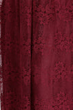 MISSHOW offers gorgeous Burgundy V-neck party dresses with delicately handmade Lace in size 0-26W. Shop Floor-length prom dresses at affordable prices.