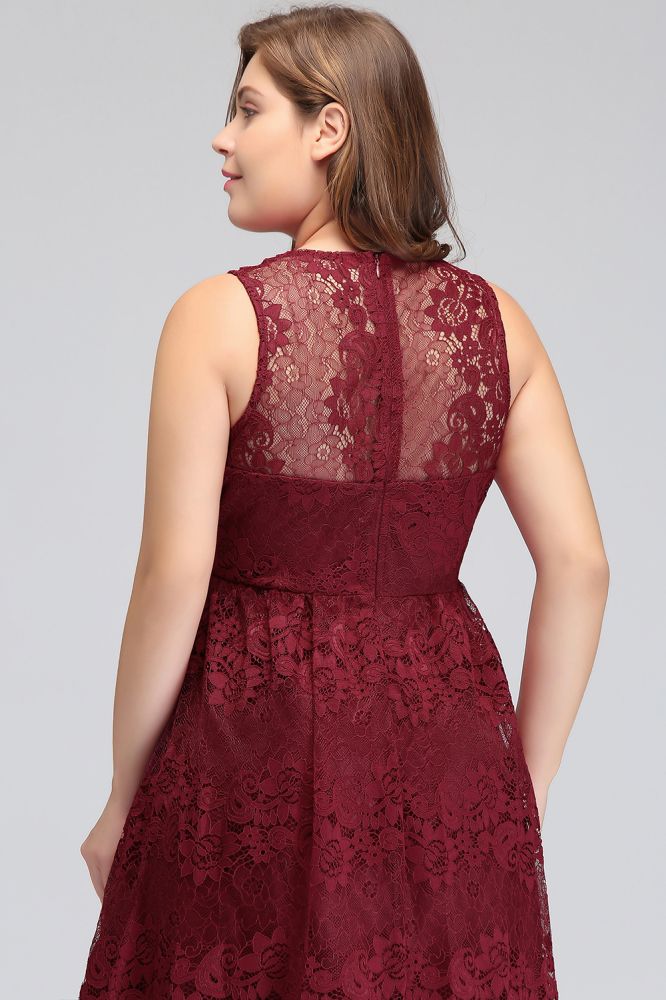 MISSHOW offers gorgeous Burgundy V-neck party dresses with delicately handmade Lace in size 0-26W. Shop Floor-length prom dresses at affordable prices.