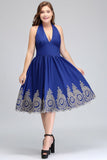 MISSHOW offers gorgeous Pool V-neck party dresses with delicately handmade Appliques in size 0-26W. Shop Mini prom dresses at affordable prices.