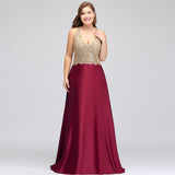 MISSHOW offers gorgeous Red V-neck party dresses with delicately handmade Beading,Appliques in size 0-26W. Shop Floor-length prom dresses at affordable prices.