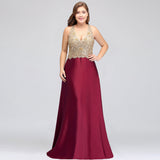 MISSHOW offers gorgeous Red V-neck party dresses with delicately handmade Beading,Appliques in size 0-26W. Shop Floor-length prom dresses at affordable prices.