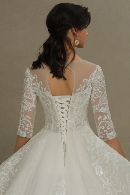 A-line Wedding dress | Wedding dresses with sleeves-misshow.com