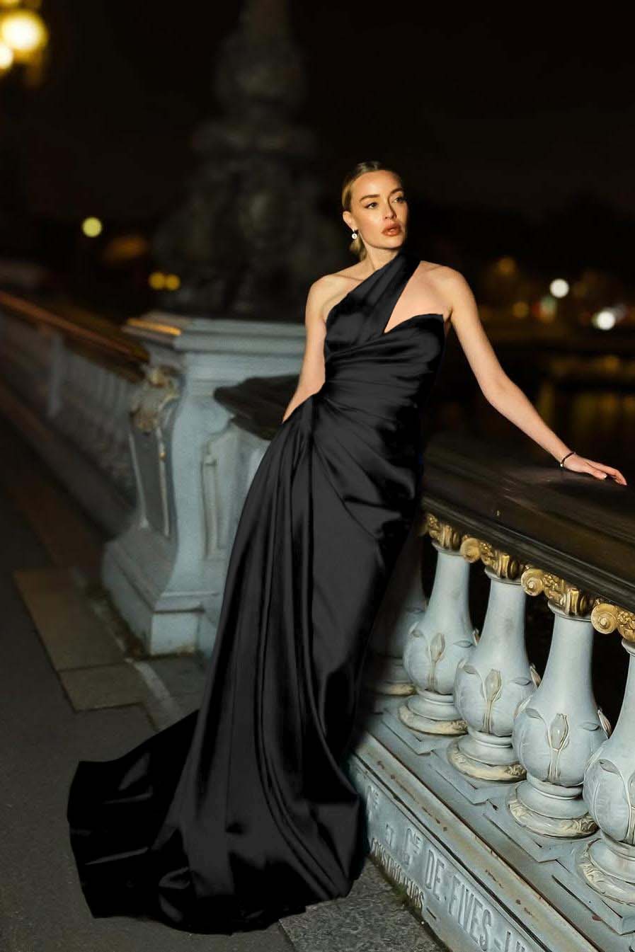 One Shoulder Sleeveless Mermaid Long Formal Dress With Ruffles Pleated