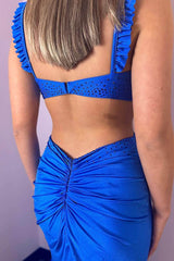 Spaghetti Strap Backless Sleeveless Long Formal Dress With Beading