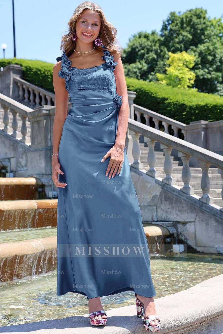 Charming Sleeveless Straps Mermaid Long Formal Dress With Pleated