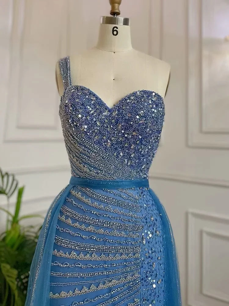 Gorgeous Lavender One shoulder Bead Embroidery Customizable Floor Length Formal Dress