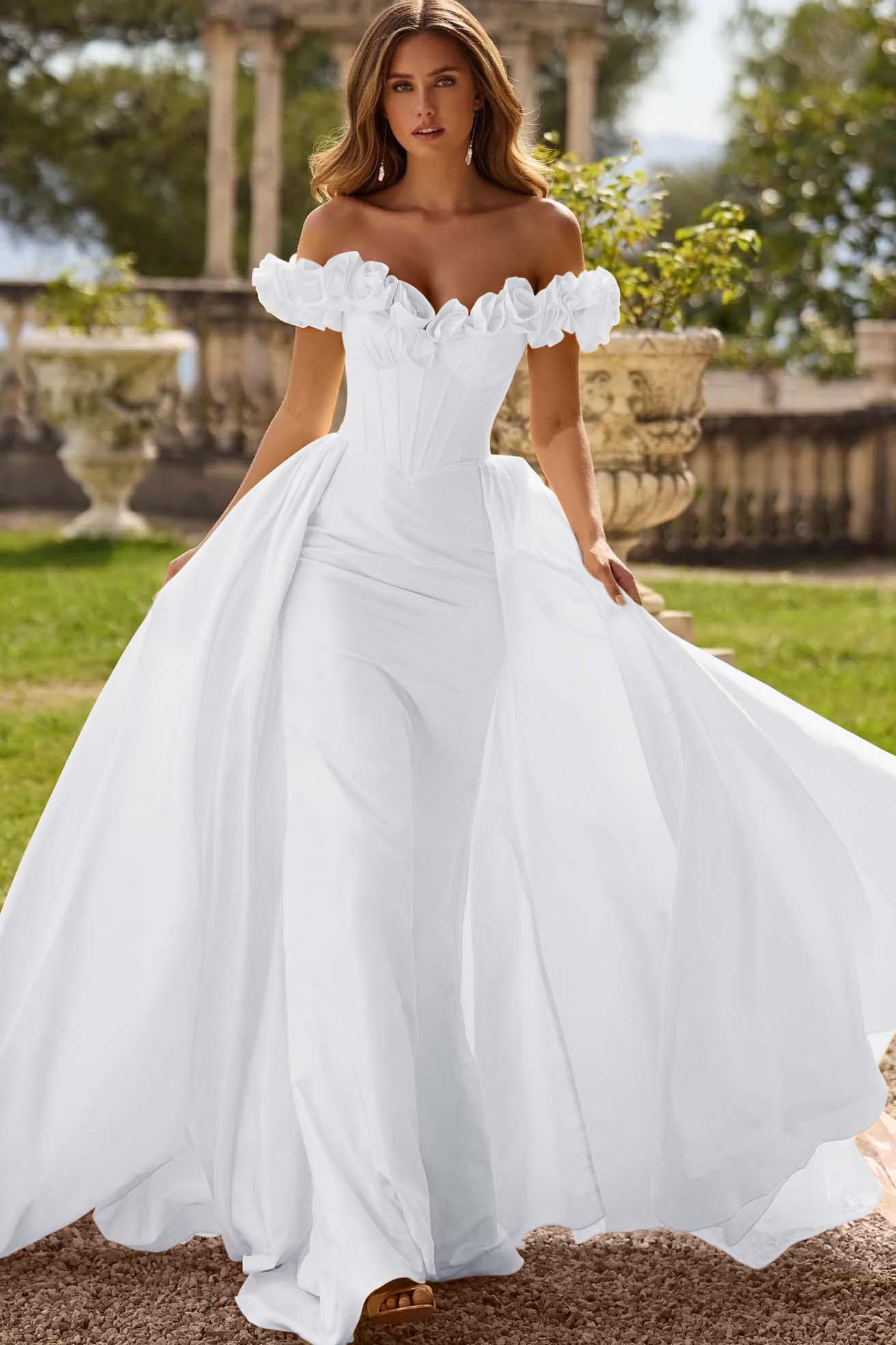 Off the Shoulder Sleeveless Long Mermaid Formal Dress With Pleated