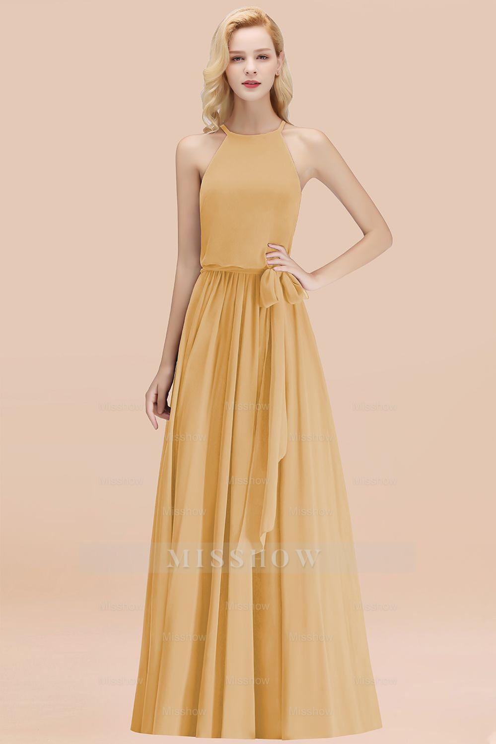 Affordable Halter Bow Long Bridesmaid Dresses Modest Burgundy Chiffon Wedding Party Dress Affordable Halter Bow Long Bridesmaid Dresses Modest Burgundy Chiffon Wedding Party Dress