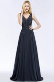 Aline Chiffon Appliques Evening Maxi Gown Crystals Sleeveless Party Dres