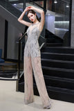 MISSHOW offers Amazing Illusion High Neck See-through Party Jumpsuit Sleeveless Prom Wear at a good price from Gray,Tulle,Sequined,Lace to  Floor-length them. Stunning yet affordable Sleeveless Prom Dresses,Evening Dresses,Homecoming Dresses,Quinceanera dresses.