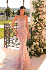 Amazing Long Mermaid Spaghetti Straps Lace Beading Sleeveless Prom Evening Dresses