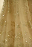 Amazing Princess Lace-up Sparkly Beading Tulle Ivory Princess Wedding Dress-misshow.com