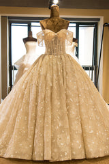 Amazing Strapless Cap sleeves Lace appliques Wedding Dress-misshow.com